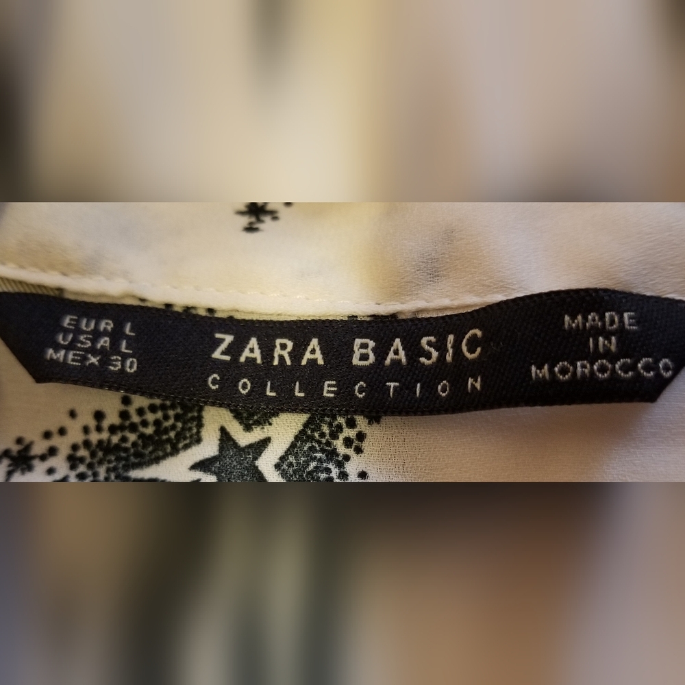 Zara Basic Star Patterned Blouse - Picture 4 of 8